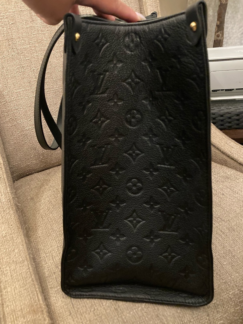 Louis Vuitton Black Embossed Monogram Onthego Tote - Picture 13 of 15